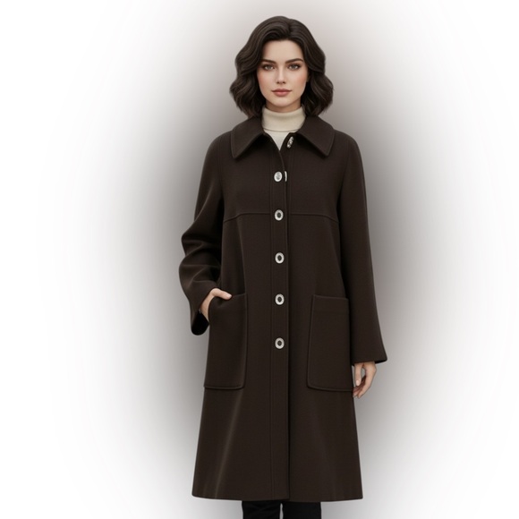 SALE📱Philosophy by Alberta Ferretti Chic Brown Coat – Patch Pockets - Picture 2 of 12
